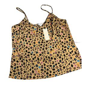 Never Fully Dressed Women’s L Leopard Confetti Cami Tank Top NWT